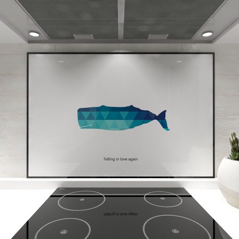 웰룸 주방아트보드 L 855 x 600 mm 폴링인러브, 오션화이트, 1개