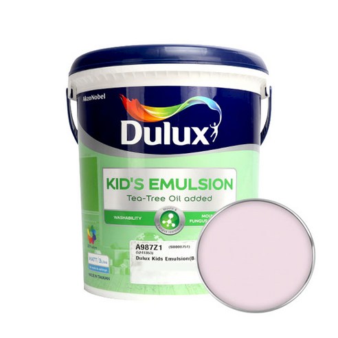 듀럭스 키즈에멀전 무광 페인트 3L, Raspberry White