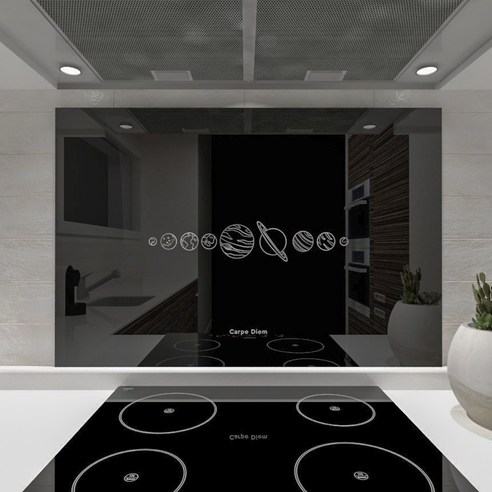 웰룸 주방아트보드 카르페디엠 800 x 600 mm, 블랙, 1개