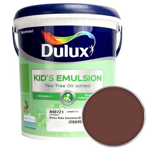 듀럭스 키즈에멀전 페인트 무광 3L, Burgundy, 1개
