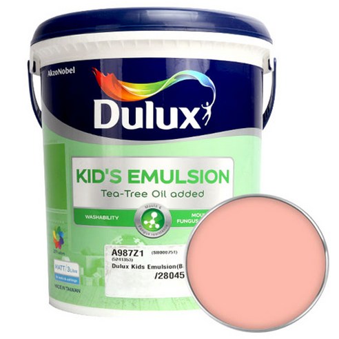 듀럭스 키즈에멀전 페인트 무광 3L, Flamingo Tint, 1개