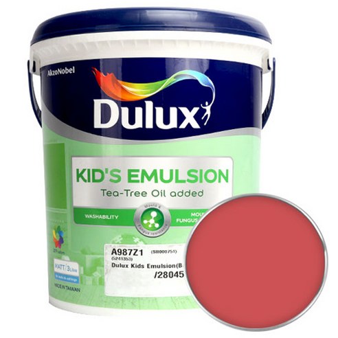 듀럭스 키즈에멀전 페인트 무광 3L, Coral Crush, 1개