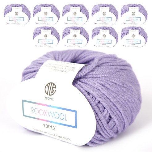 룩스울 10PLY 뜨개실 10p, 4 연보라