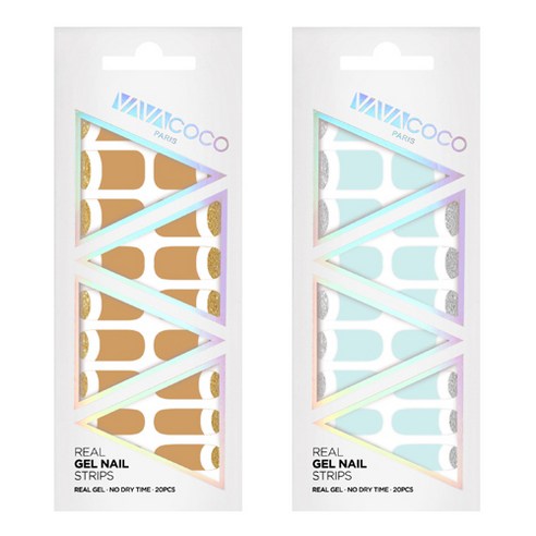 바바코코 젤 네일 스티커 2p 믹스 매치 루놀라 글리터 브라운 세트, 루놀라 글리터 브라운, 루놀라 글리터 스카이, 1세트