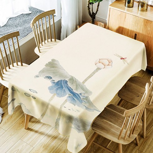 스토어33 힐링 디자인 방수 식탁보, C, 150 x 210 cm