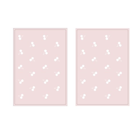 프루티 브런치 실리콘매트 CHERRY 2p, 인디 핑크, 425 x 295 mm
