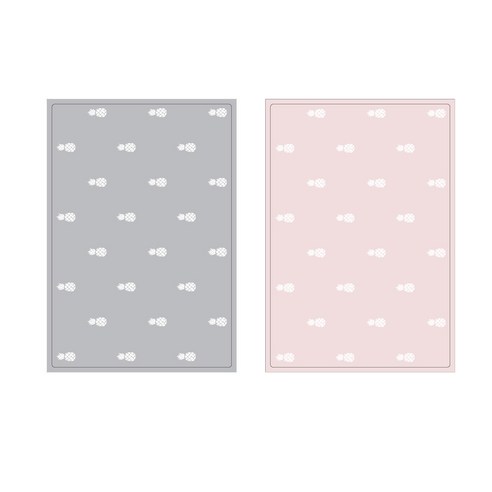 프루티 브런치 실리콘매트 PINEAPPLE 2p, 그레이, 인디 핑크, 425 x 295 mm