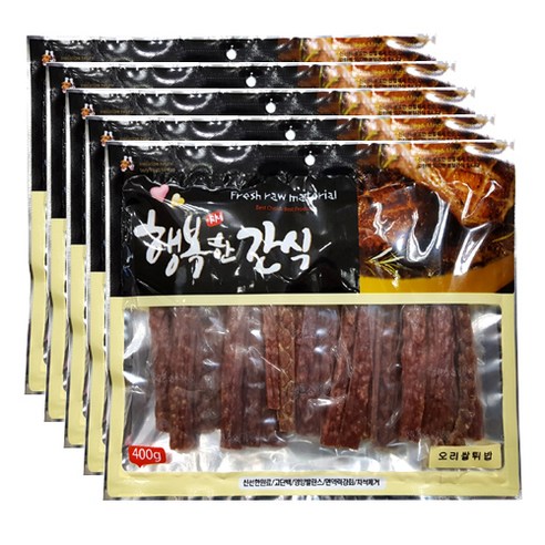 행복한간식 강아지 사사미 간식 400g, 오리 쌀 튀밥맛, 5개입