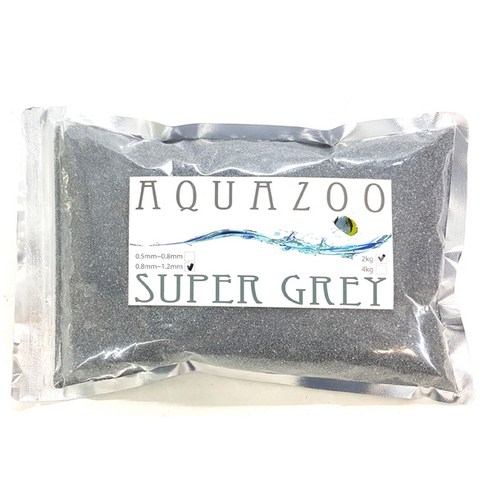 AQUAZOO 어항용 바닥재 0.8~1.2mm 2kg, SUPER GREY, 1개