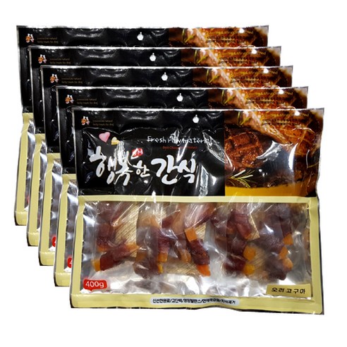 행복한간식 강아지 사사미 간식 400g, 오리 고구마맛, 5개입