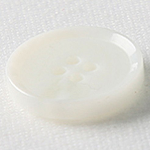 HR빅버튼 옥스포드 유광 단추 21mm, 화이트, 12개입