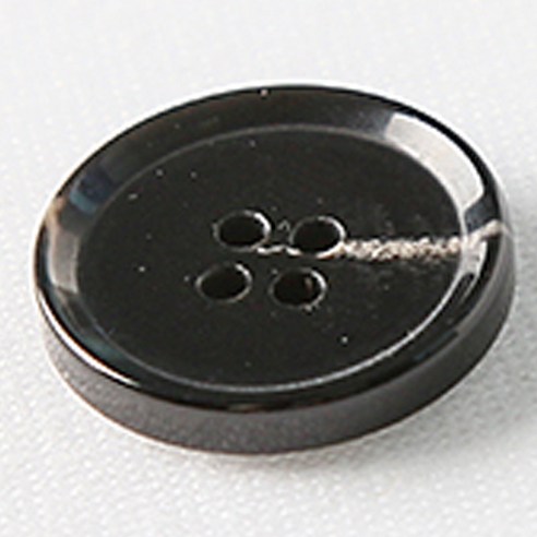 HR빅버튼 옥스포드 유광 단추 21mm, 블랙, 4개입