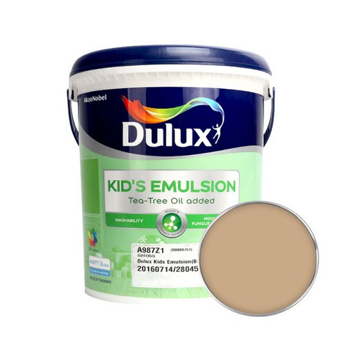 듀럭스 키즈에멀전 페인트 무광 3L, Darkened Sugar, 1개