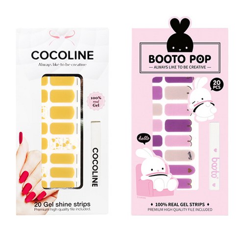 코코라인 붙이는 젤네일 스트립, COCO No 129, BOOTO No 22, 1세트