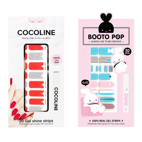 코코라인 붙이는 젤네일 스티커 2p COCO No.134 세트, COCO No.134, BOOTO No.5, 1세트