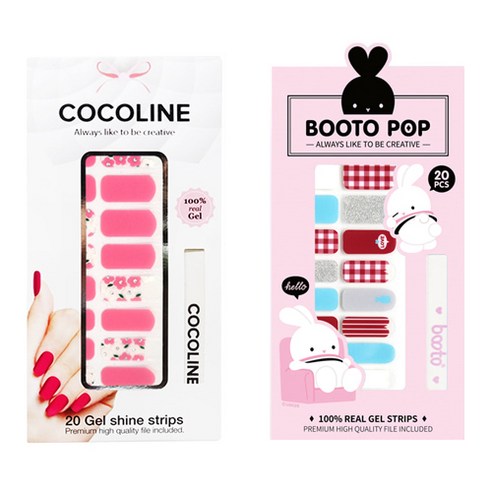 코코라인 붙이는 젤네일 스티커 2p COCO No.140 세트, COCO No.140, BOOTO No.6, 1세트