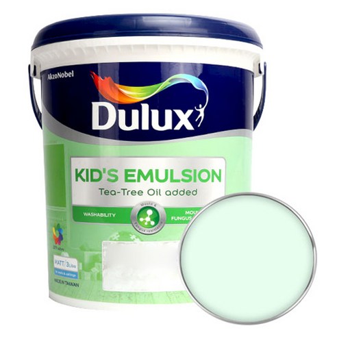 듀럭스 키즈에멀전 무광 페인트 3L, Cameo Green, 1개