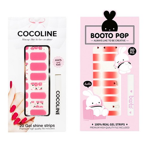 코코라인 붙이는 젤네일 스티커 2p COCO No.140 세트, COCO No.140, BOOTO No.19, 1세트