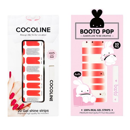 코코라인 붙이는 젤네일 스티커 2p COCO No.134 세트, COCO No.134, BOOTO No.19, 1세트