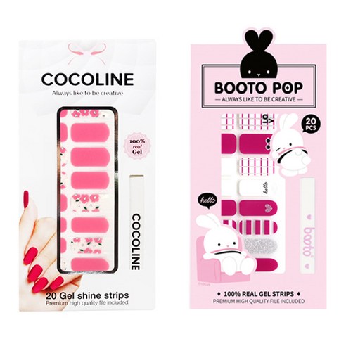 코코라인 붙이는 젤네일 스티커 2p COCO No.140 세트, COCO No.140, BOOTO No.10, 1세트
