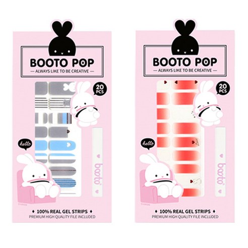 코코라인 붙이는 젤 네일 스트립 스티커 BOOTO 20p, No 7, No 19, 1세트