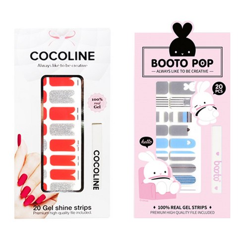 코코라인 붙이는 젤네일 스티커 2p COCO No.134 세트, COCO No.134, BOOTO No.7, 1세트