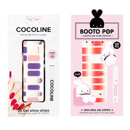 코코라인 붙이는 젤네일 스트립, COCO No 132, BOOTO No 19, 1세트