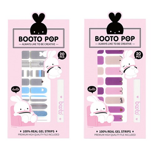 코코라인 붙이는 젤 네일 스트립 스티커 BOOTO 20p, No 7, No 22, 1세트