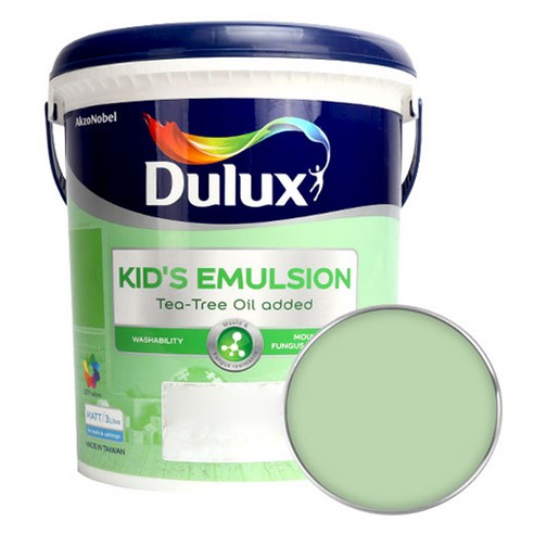 듀럭스 키즈에멀전 무광 페인트 3L, Green Tea