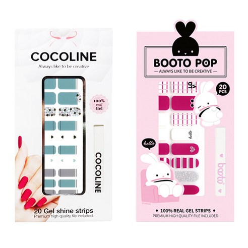 코코라인 붙이는 젤네일 스트립, COCO No 123, BOOTO No 10, 1세트