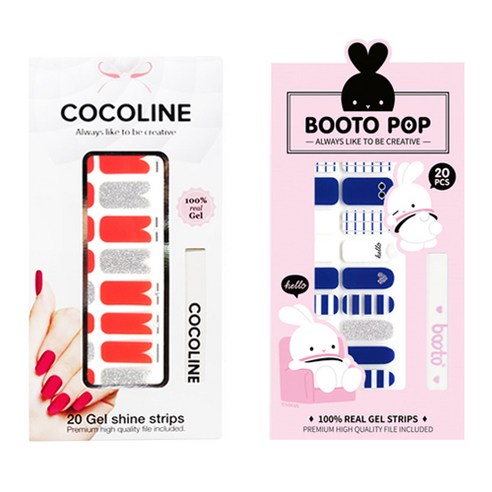 코코라인 붙이는 젤네일 스티커 2p COCO No.134 세트, COCO No.134, BOOTO No.8, 1세트