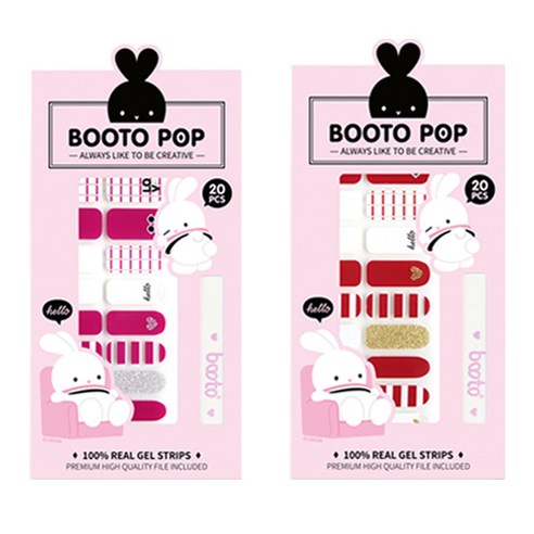 코코라인 붙이는 젤 네일 스트립 스티커 BOOTO 20p, No 10, No 18, 1세트
