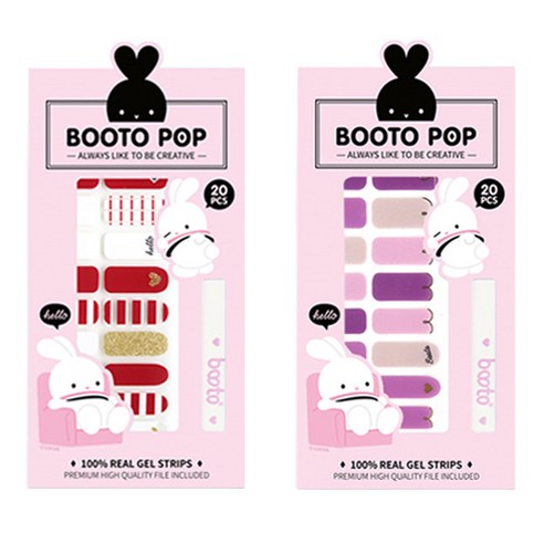코코라인 붙이는 젤 네일 스트립 스티커 BOOTO 20p, No 18, No 22, 1세트