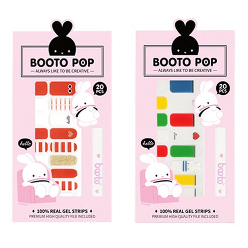 코코라인 붙이는 젤 네일 스트립 스티커 BOOTO 20p, No 15, No 24, 1세트