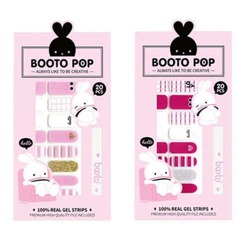 코코라인 붙이는 젤 네일 스트립 스티커 BOOTO 20p, No 9, No 10, 1세트