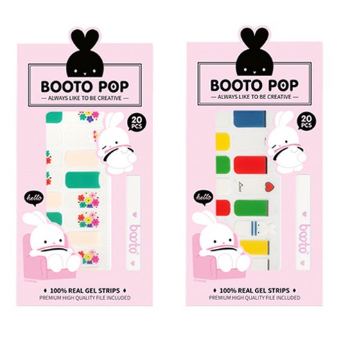 코코라인 붙이는 젤 네일 스트립 스티커 BOOTO 20p, No 23, No 24, 1세트