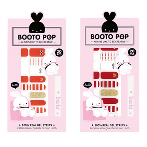 코코라인 붙이는 젤 네일 스트립 스티커 BOOTO 20p, No 15, No 18, 1세트