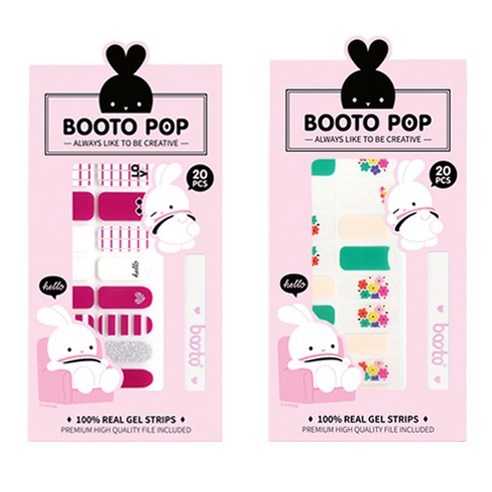 코코라인 붙이는 젤 네일 스트립 스티커 BOOTO 20p, No 10, No 23, 1세트