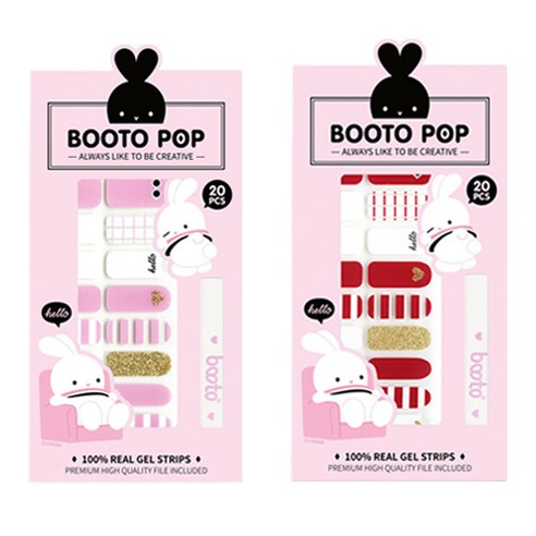 코코라인 붙이는 젤 네일 스트립 스티커 BOOTO 20p, No 9, No 18, 1세트