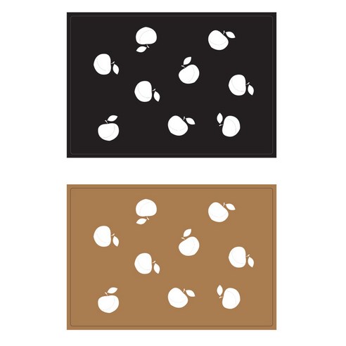 서머스트 테이블매트 피치 2p, 블랙, 연브라운, 425 x 295 mm