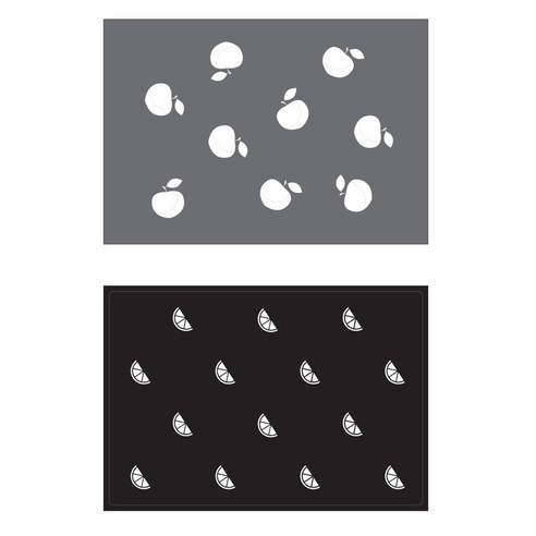서머스트 테이블매트 피치 + 오렌지, 그레이, 블랙, 425 x 295 mm