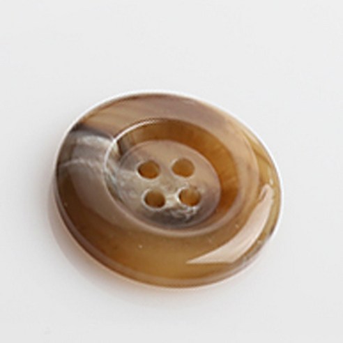 HR빅버튼 네임유광 단추 25mm, 다크베이지, 12개입