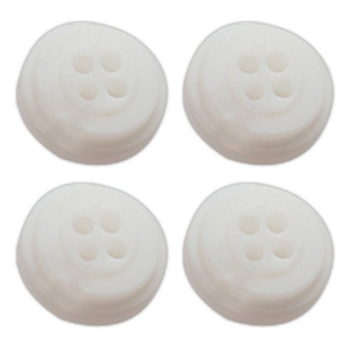 HR빅버튼 테디 단추 18mm, 화이트, 8개입