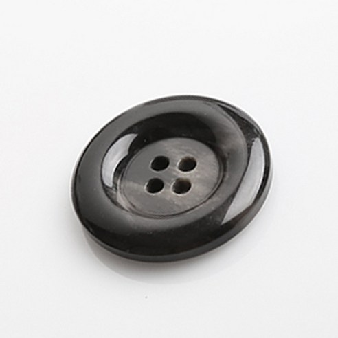 HR빅버튼 어게인 유광 단추 지름 30mm, 블랙, 12개입