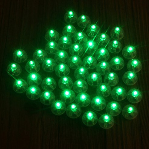 파티복닷컴 LED 풍선 라이트, 그린, 50개입