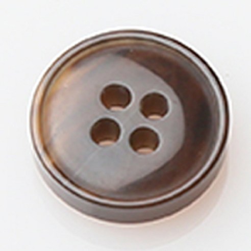 HR빅버튼 레이블 유광 단추 18mm, 다크브라운, 12개입