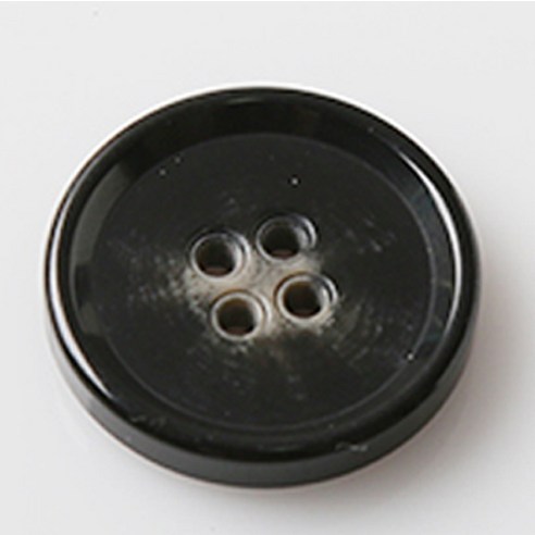HR빅버튼 보이스 유광 단추 28mm, 블랙, 4개입