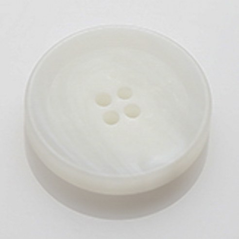 HR빅버튼 덴마크 무광 단추 25mm, 화이트, 12개입