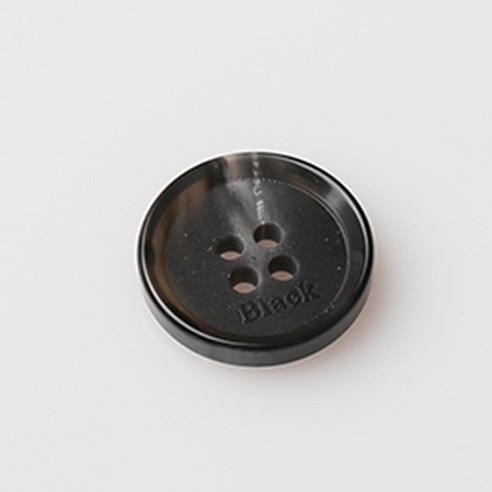 HR빅버튼 포멀 물결레이져 단추 18mm, 블랙, 4개입