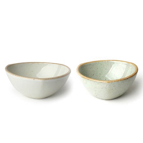 무경도자기 삼각 소면기, 화이트, 오트밀, 1세트